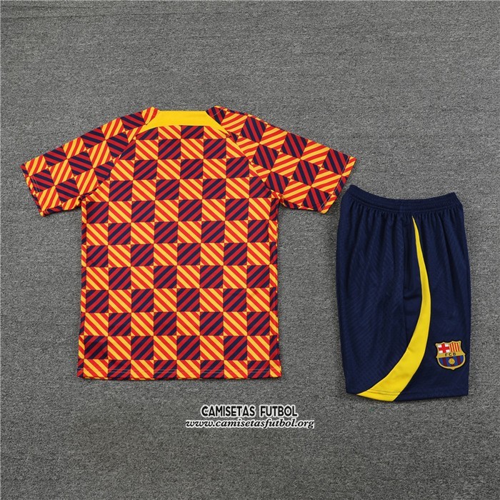 Chandal del Barcelona Manga Corta 2023/2024 Amarillo - Pantalon Corto
